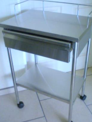 MESA PASTEUR CON CAJON EN ACERO INOXIDABLE